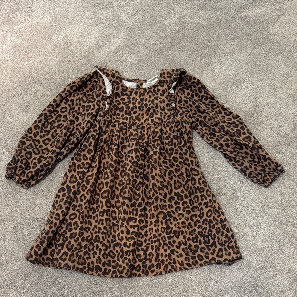 Cotton On Brown Leopard Print Kids Dress